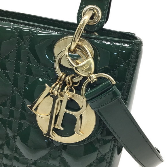 DIOR Lady Dior Medium Patent Leather Shoulder Bag Green - Picture 5 of 16